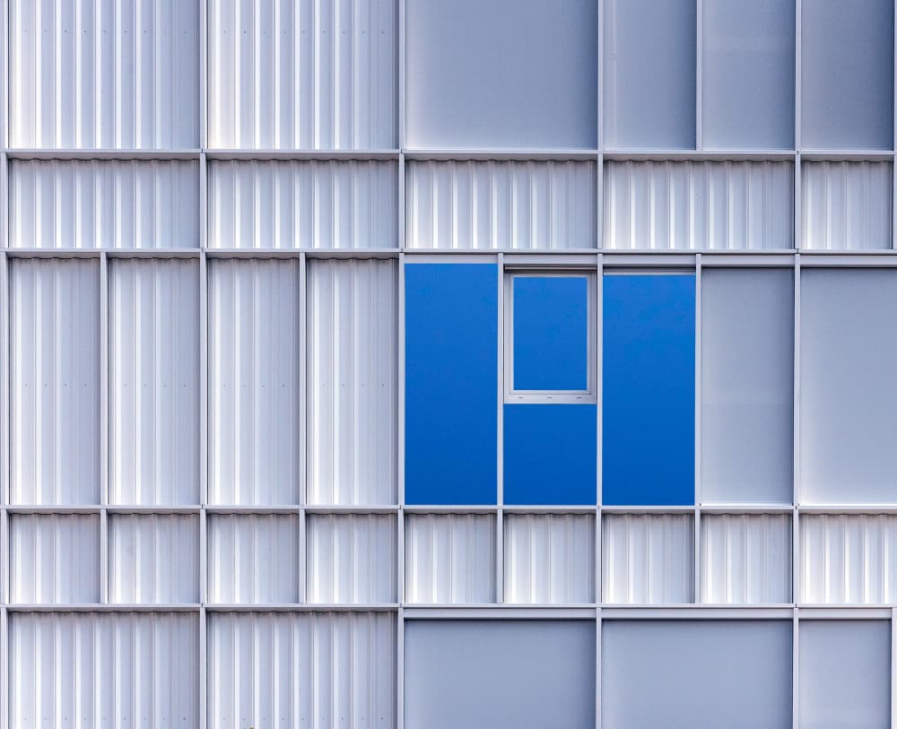 Modern Blue Window by Jef Van den Houte — canvas wall art