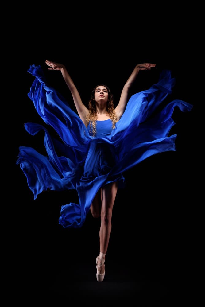 Graceful Blue Dancer by Milen Dobrev — canvas wall art
