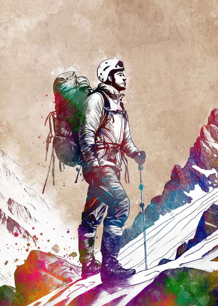 Vibrant Mountain Ascent by Justyna Jaszke — canvas wall art