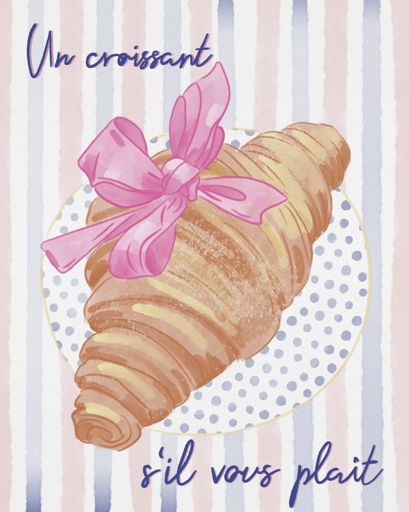 Sweet French Croissant by Radhika Modi — canvas wall art