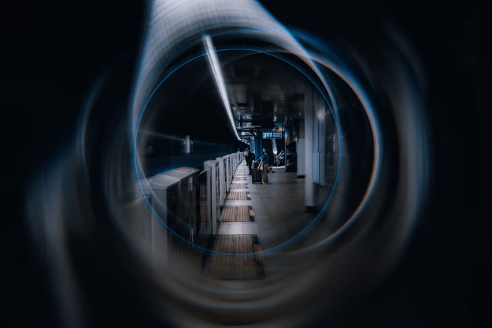 Mysterious Subway Motion by Tomoshi Hara — canvas wall art