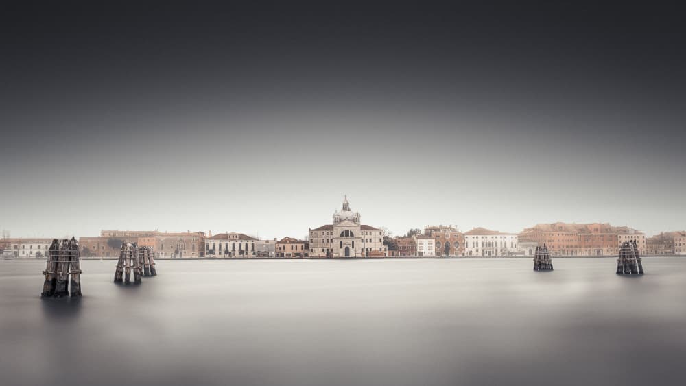 Venice Waterfront Serenity by Michael Eßig — canvas wall art