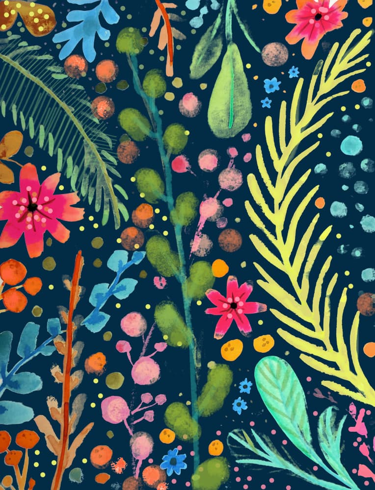Vibrant Floral Whimsy by Sylvie Demers — canvas wall art