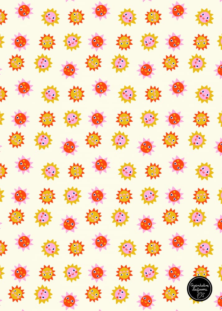 Happy Sun Pattern by Gwendoline Lefeuvre — canvas wall art