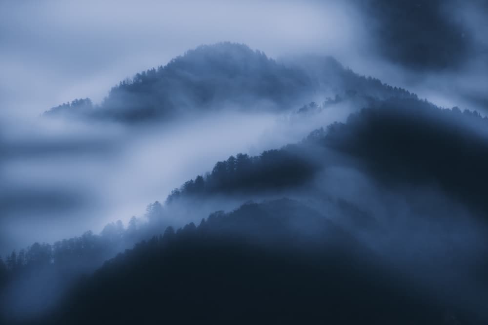 Misty Blue Mountain Range by 市岡弘光 — canvas wall art