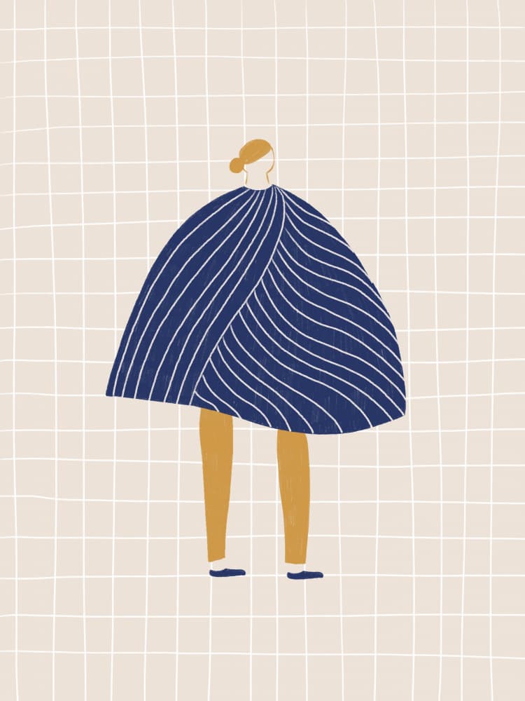 Minimalist Blue Striped Figure by Menina Lisboa — canvas wall art