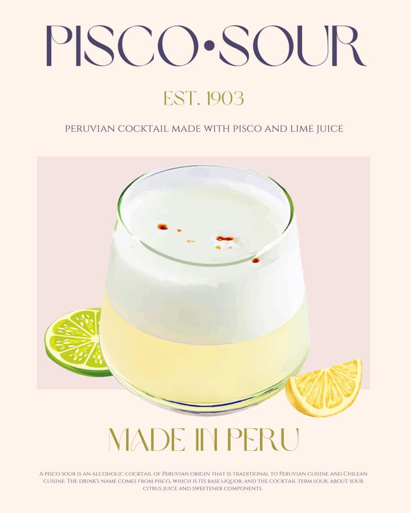 Peruvian Pisco Sour by Nazma Khokhar — canvas wall art