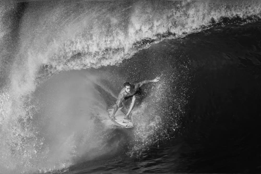 Surfer In The Barrel by Jie Cheng — canvas wall art