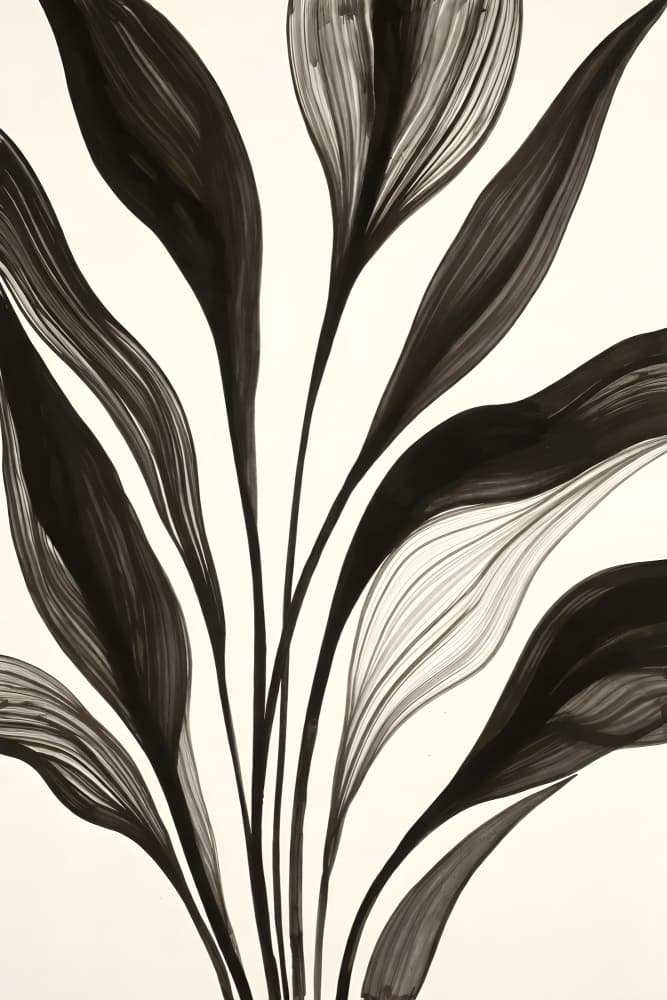 Elegant Botanical Forms by Miguel Bruzual — canvas wall art