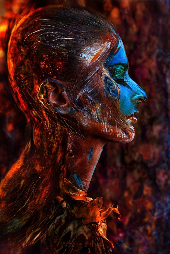 Elemental Woman Portrait by Ivan Kovalev — canvas wall art