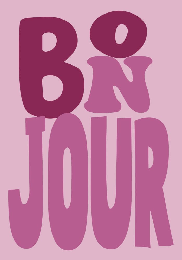 Playful French Bonjour by Neetesh Kumar — canvas wall art