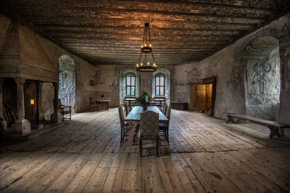 Ancient Castle Dining Hall by Benny Pettersson — canvas wall art