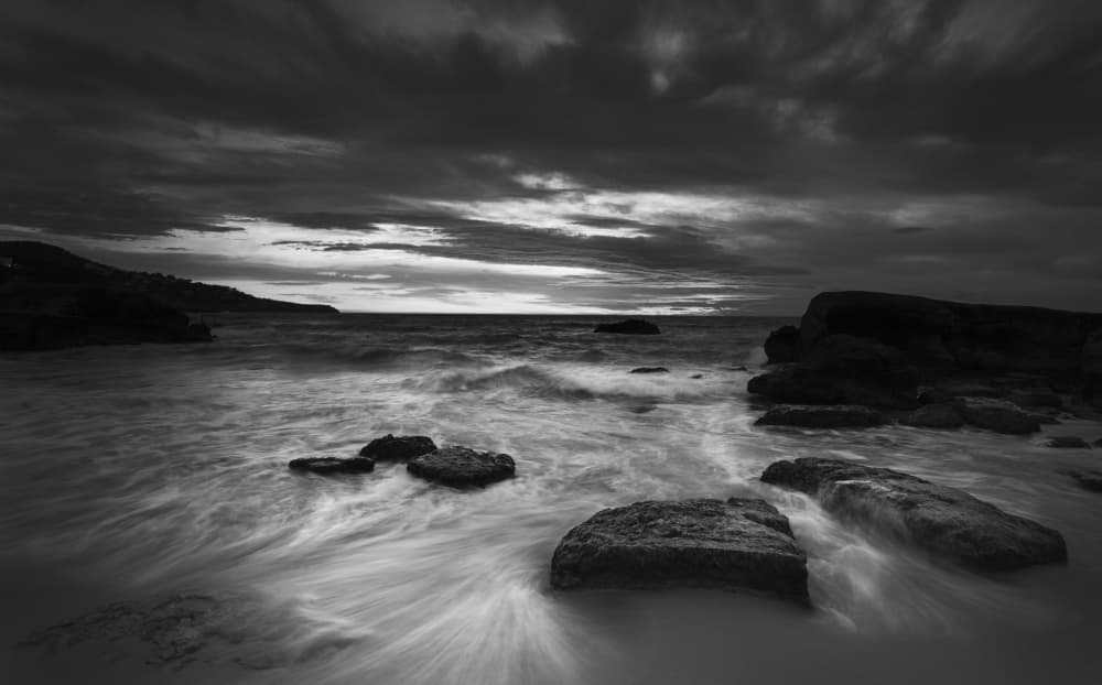 Moody Coastal Serenity by carmenvillar — canvas wall art