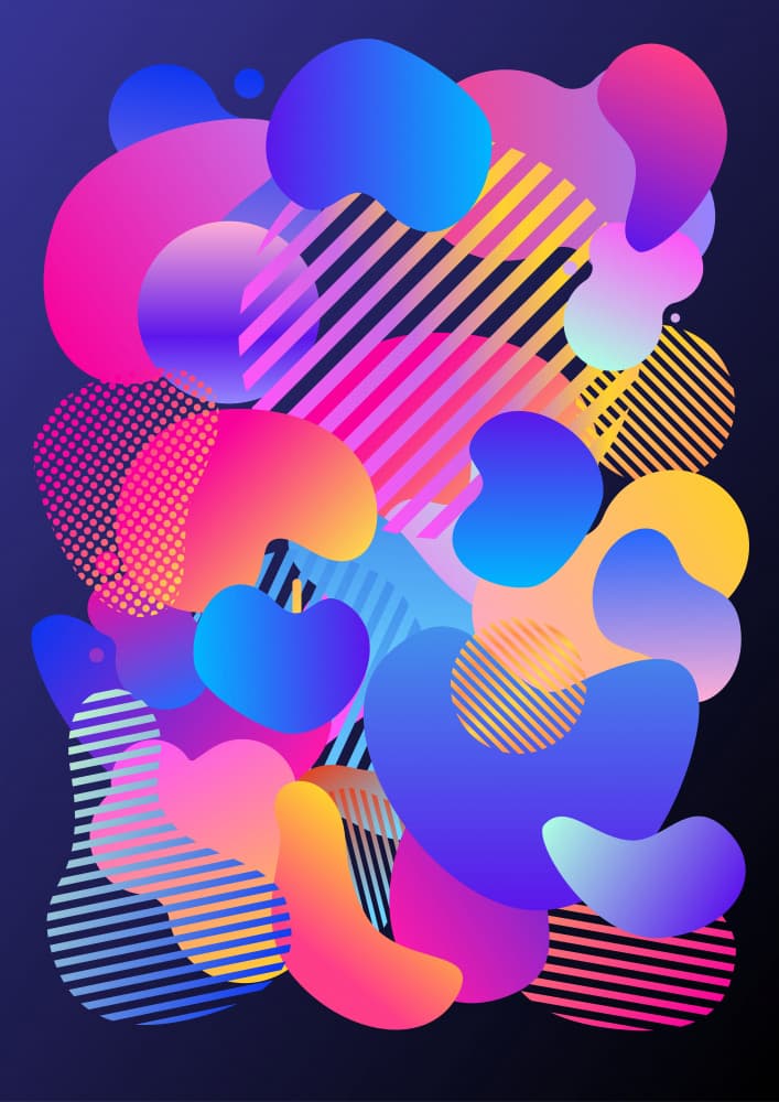 Vibrant Fluid Shapes by RS LAB STUDIO — canvas wall art