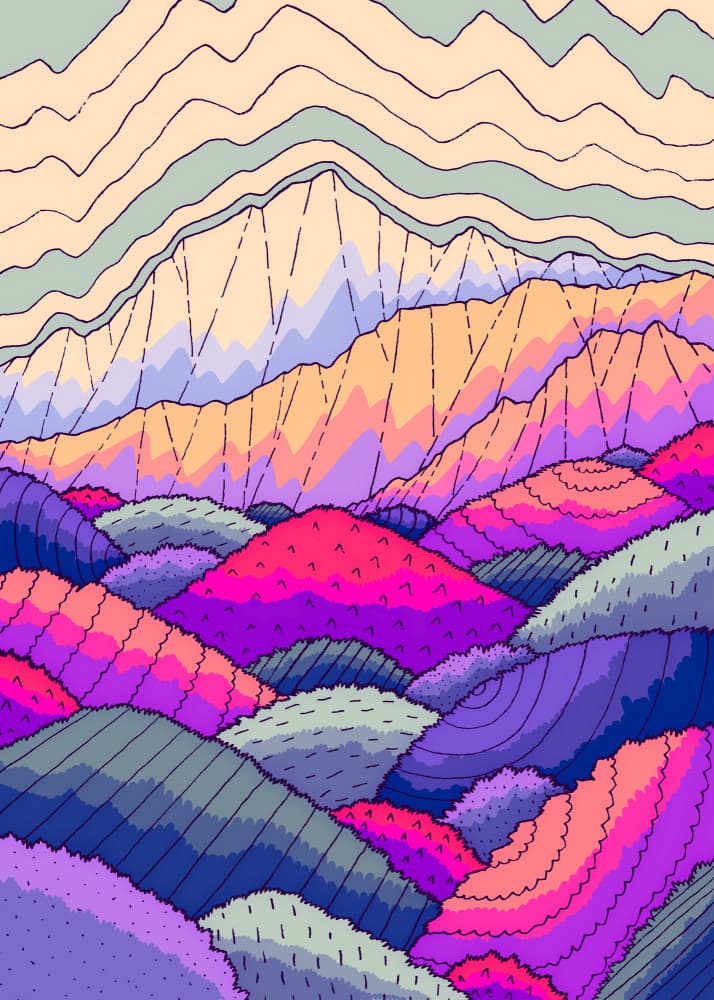 Vibrant Mountain Landscape by Stephen Wade — canvas wall art