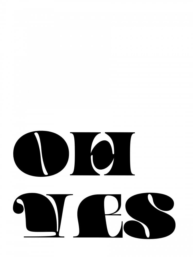 Oh Yes Statement by Ohkimiko — canvas wall art