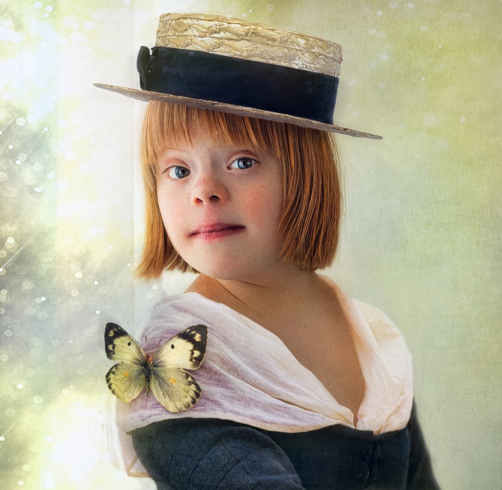 Dreamy Girl with Butterfly by Svetlana Melik-Nubarova — canvas wall art
