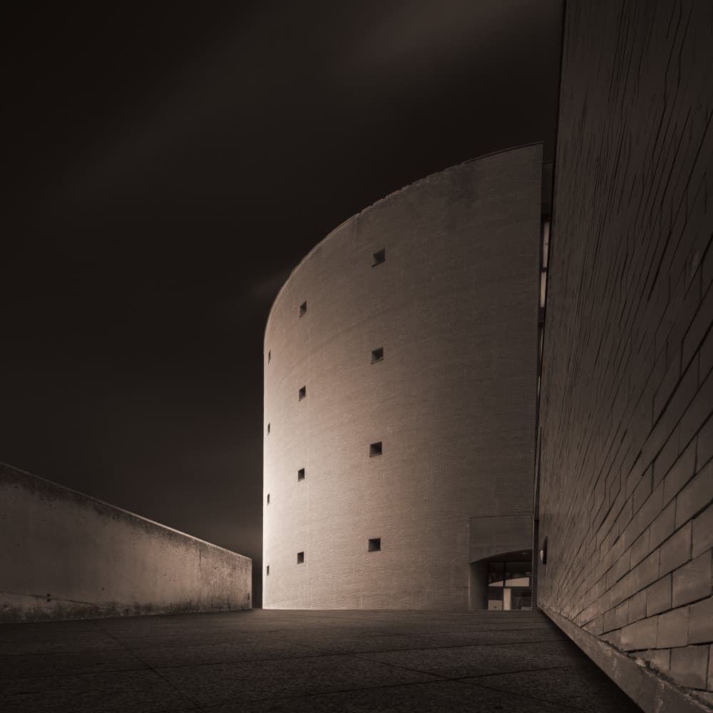 Architectural Night Curve by Manuel Ponce Luque — canvas wall art