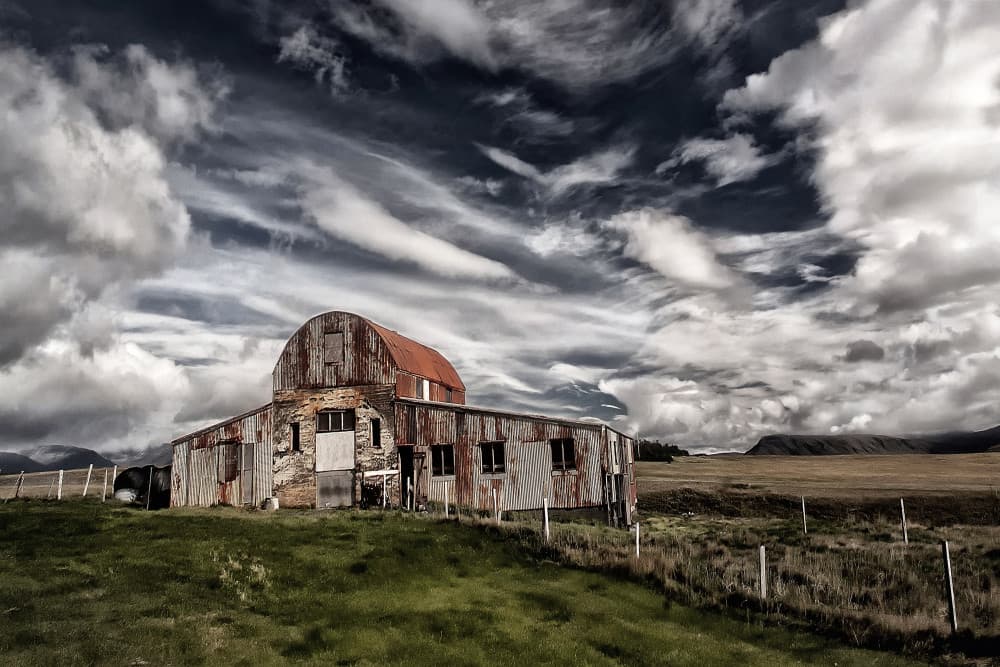 Weathered Barn Moody Sky by Þorsteinn H. Ingibergsson — canvas wall art