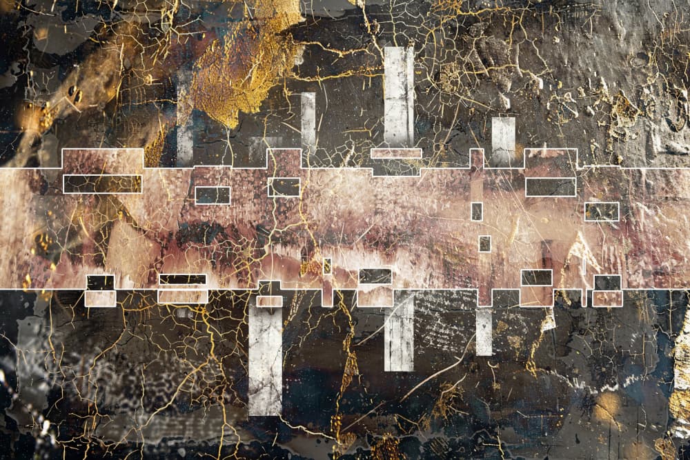 Golden Digital Decay by Rafal Kulik — canvas wall art