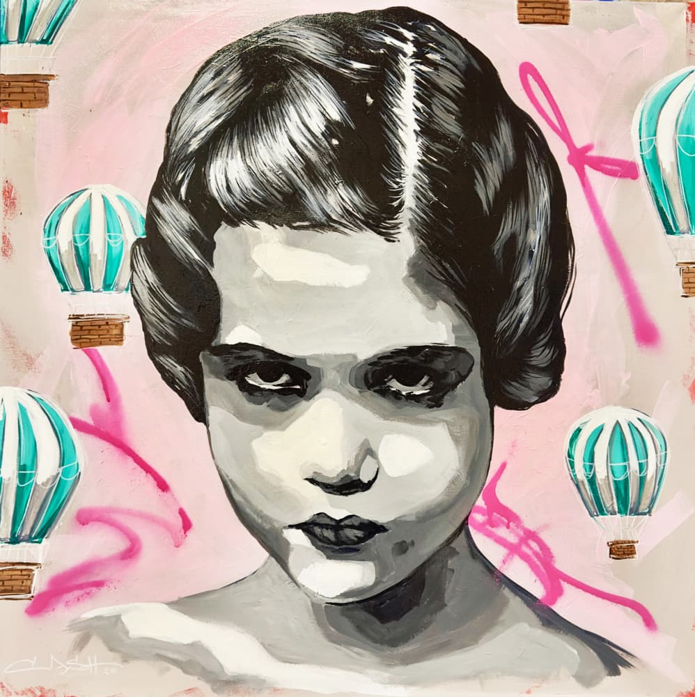 Urban Girl Pink Balloons by Suzan Habib — canvas wall art