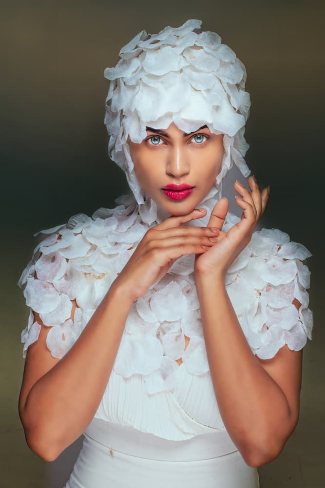 Striking Petal Woman by DEBASISH CHATTOPADHYAY — canvas wall art