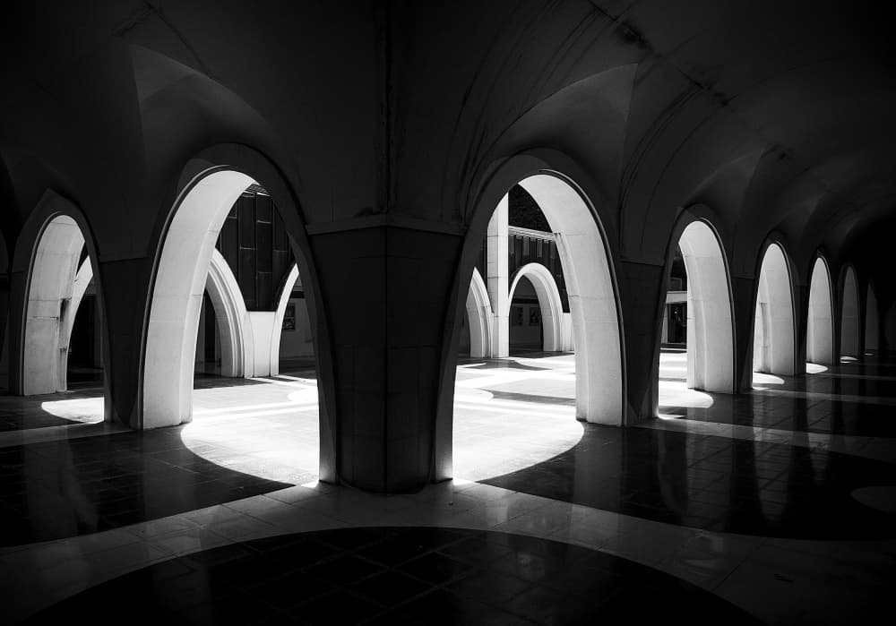 Light and Shadow Arches by Adolfo Urrutia — canvas wall art