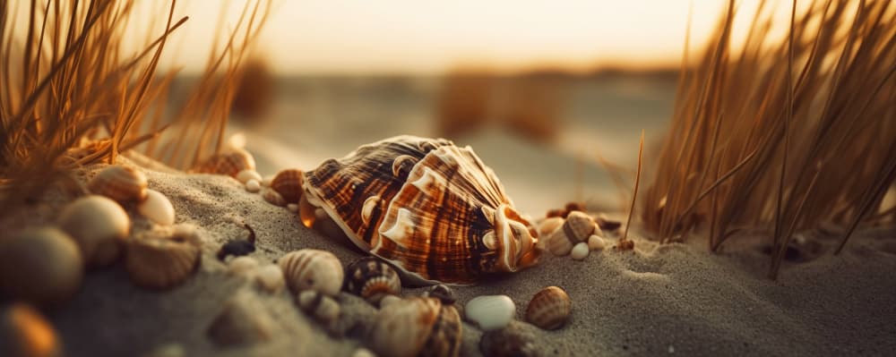 Shells at Sunset by Treechild — canvas wall art