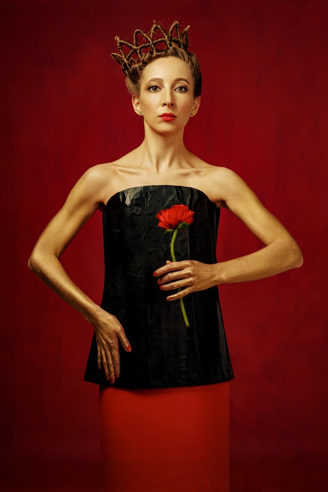 Golden Queen Red Rose by Photographer — canvas wall art