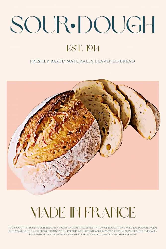 Rustic Sourdough Loaf by Nazma Khokhar — canvas wall art
