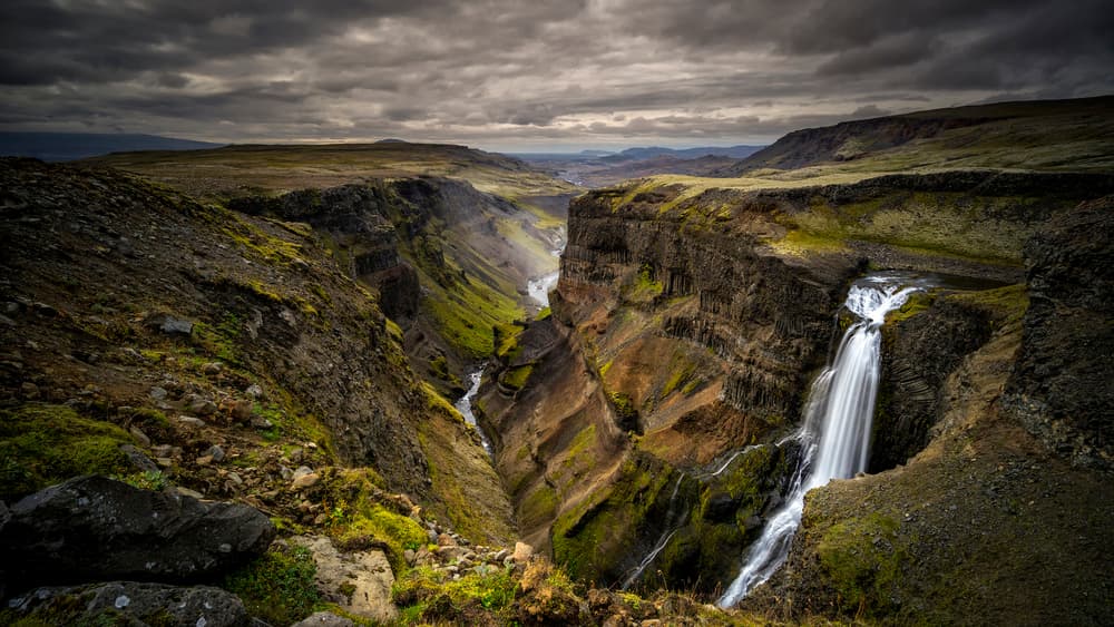 Dramatic Canyon Waterfall by Álvaro Pérez &amp Jose M. Pérez. Brothers — canvas wall art