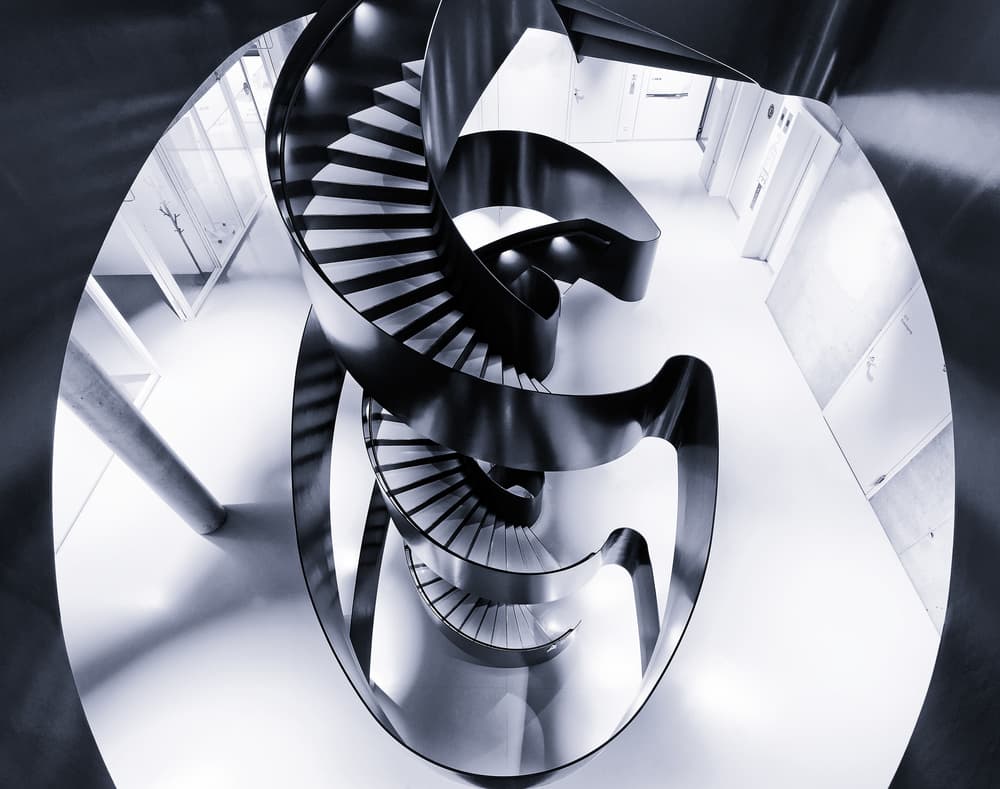 Sleek Spiral Staircase Design by Martin Fleckenstein — canvas wall art