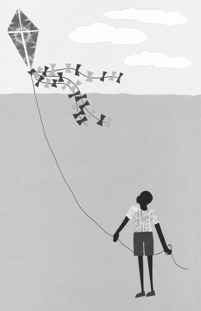 Young Boy Flying Kite by Jemma Morris — canvas wall art
