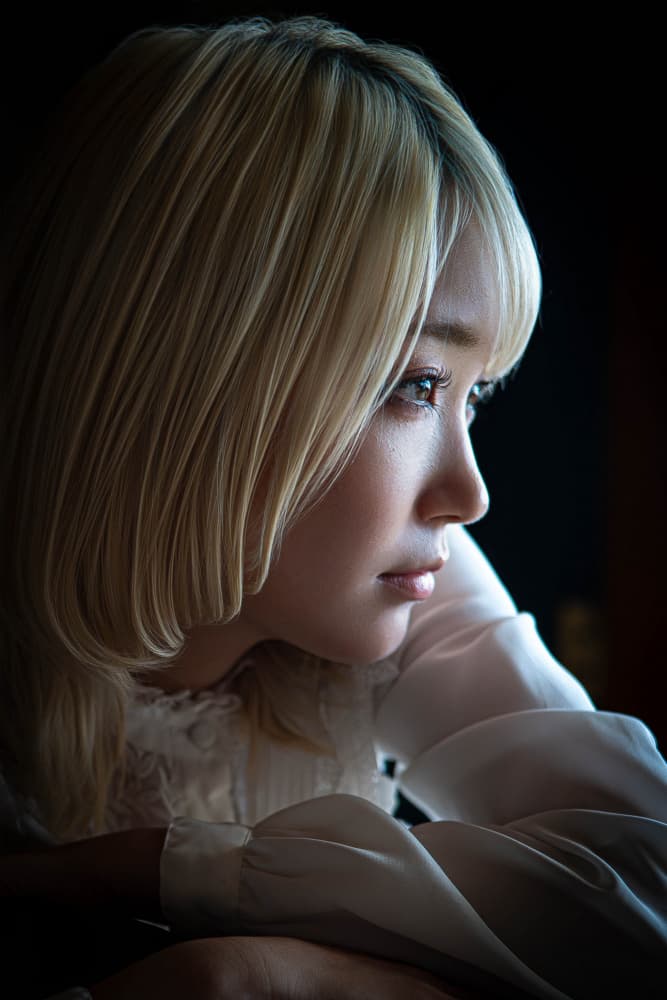 Thoughtful Blonde Profile by GABA — canvas wall art