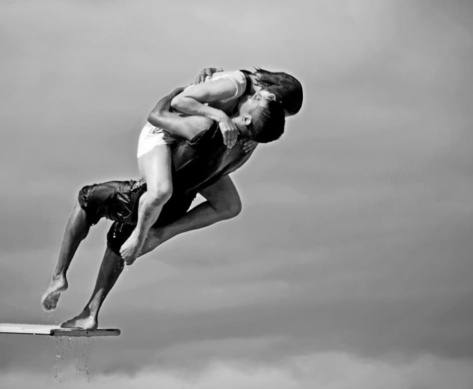 Passionate Diving Embrace