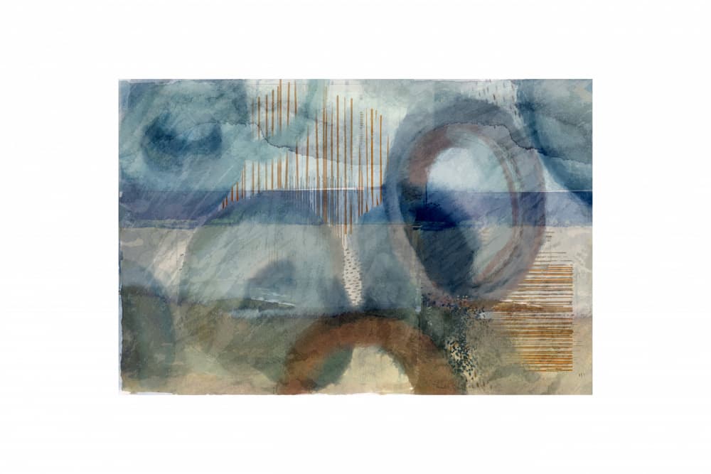 Abstract Blue Circles by cartissi — canvas wall art