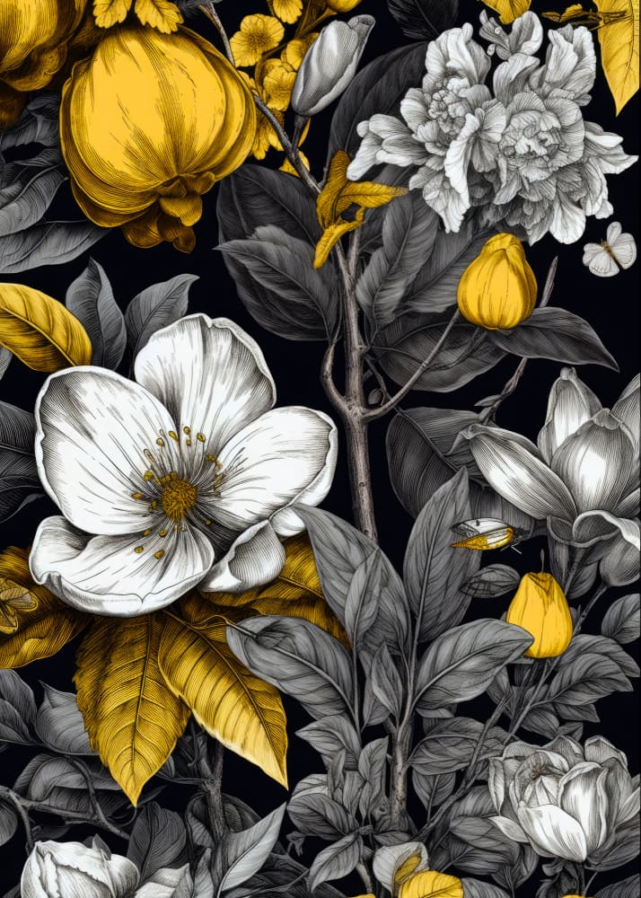 Elegant Gold Botanicals by Justyna Jaszke — canvas wall art