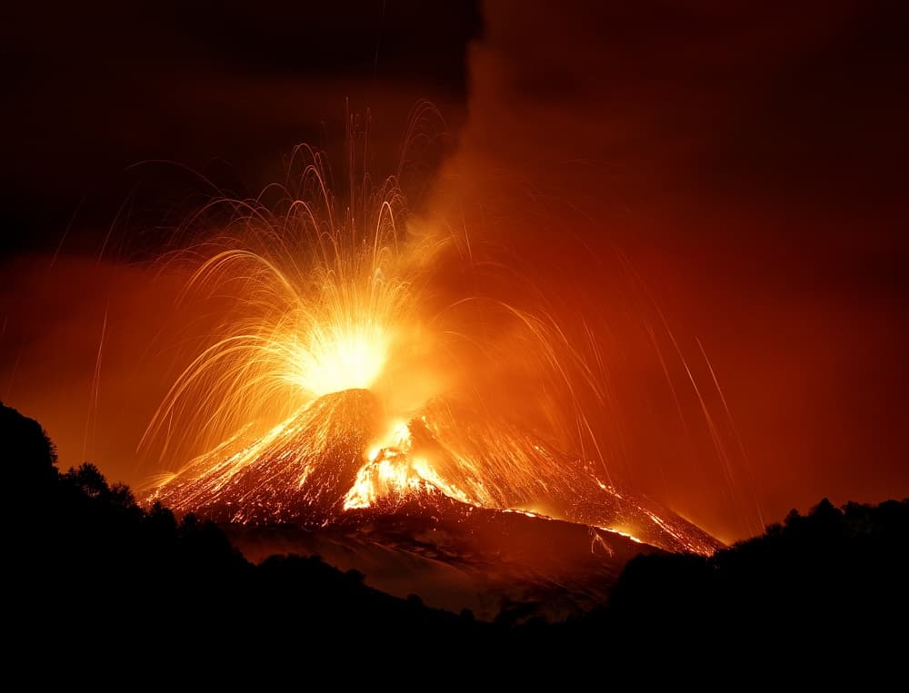 Fiery Volcano Eruption by Nicolò Parasole — canvas wall art