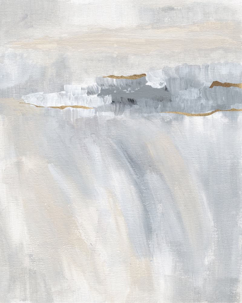Abstract Grey Gold Horizon by Nikita Jariwala — canvas wall art