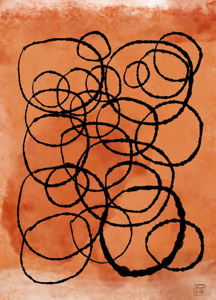 Burnt Orange Loops by Martino Pietropoli — canvas wall art