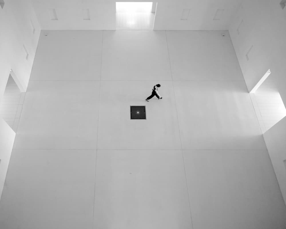 Lone Figure Modern Space by Magdalena Roeseler — canvas wall art