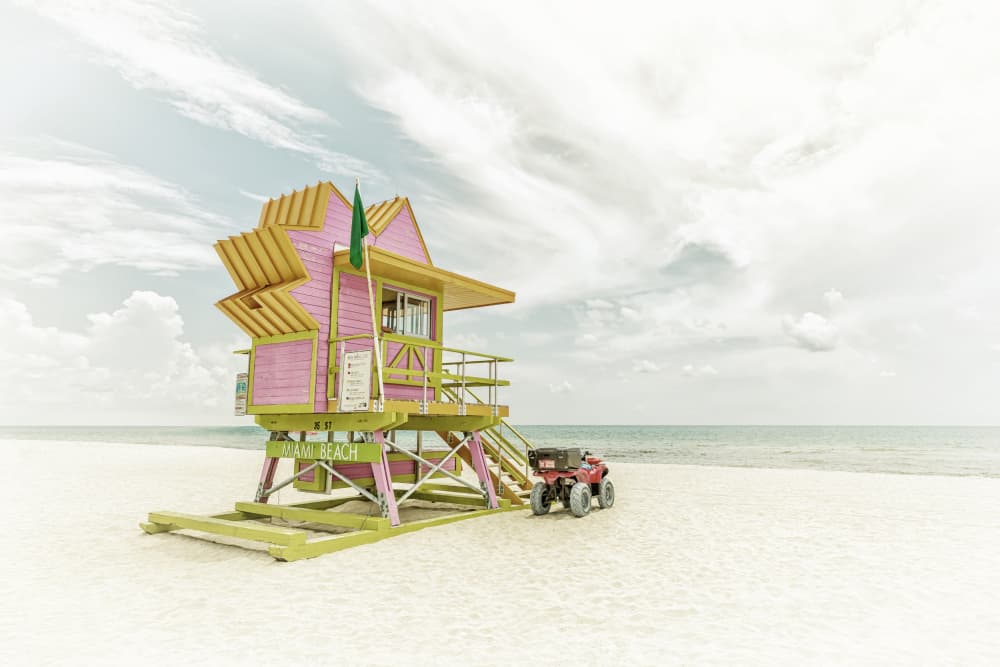 Miami Beach Lifeguard by Melanie Viola — canvas wall art