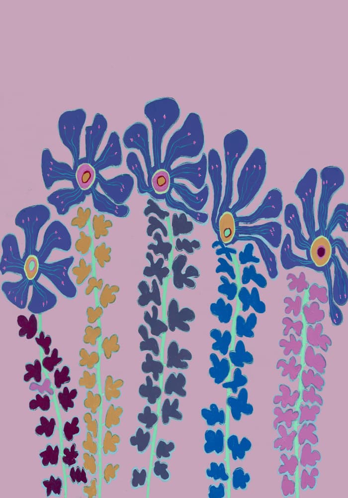 Vibrant Stylized Blooms by Helen Joynson — canvas wall art