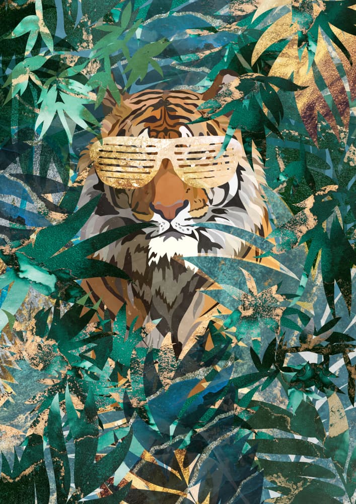 Cool Jungle Tiger by Sarah Manovski — canvas wall art