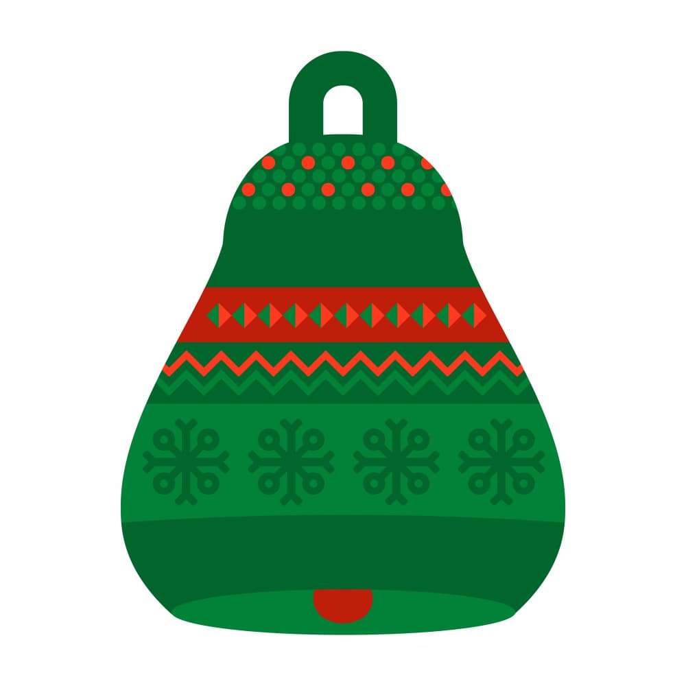 Patterned Christmas Bell by Marika Barsrsind — canvas wall art