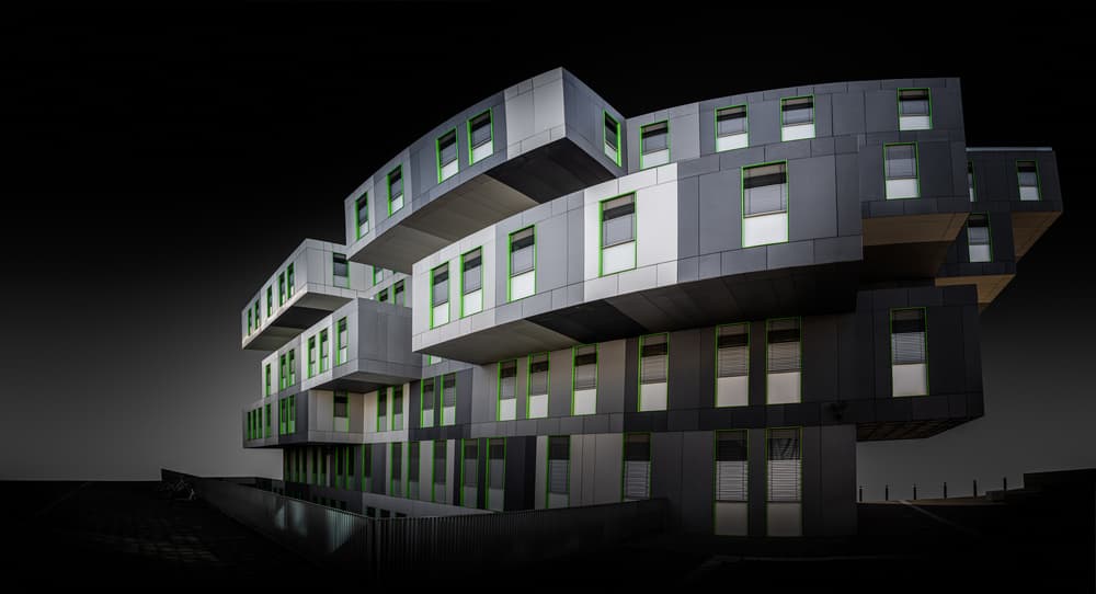 Modern Stacked Architecture by Jörg  Vollrath — canvas wall art