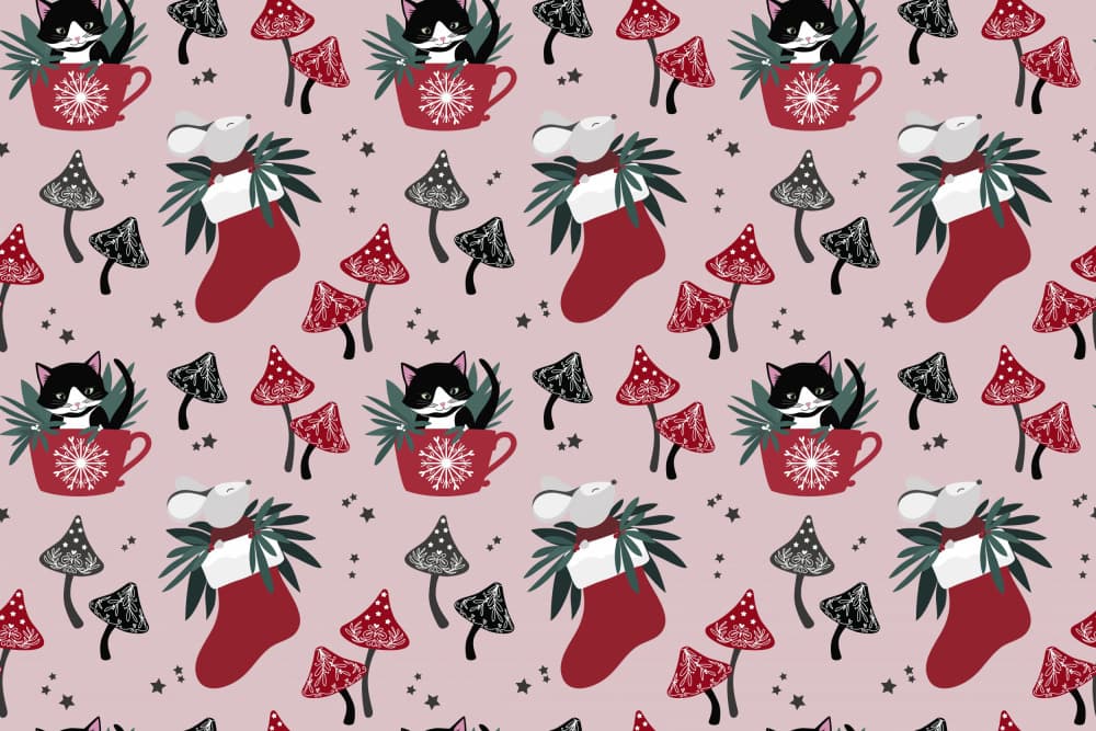 Cozy Christmas Animals by Rosana Laiz Blursbyai — canvas wall art