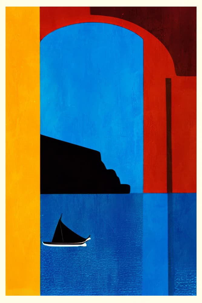 Mediterranean Blue Sailboat by Bo Anderson — canvas wall art