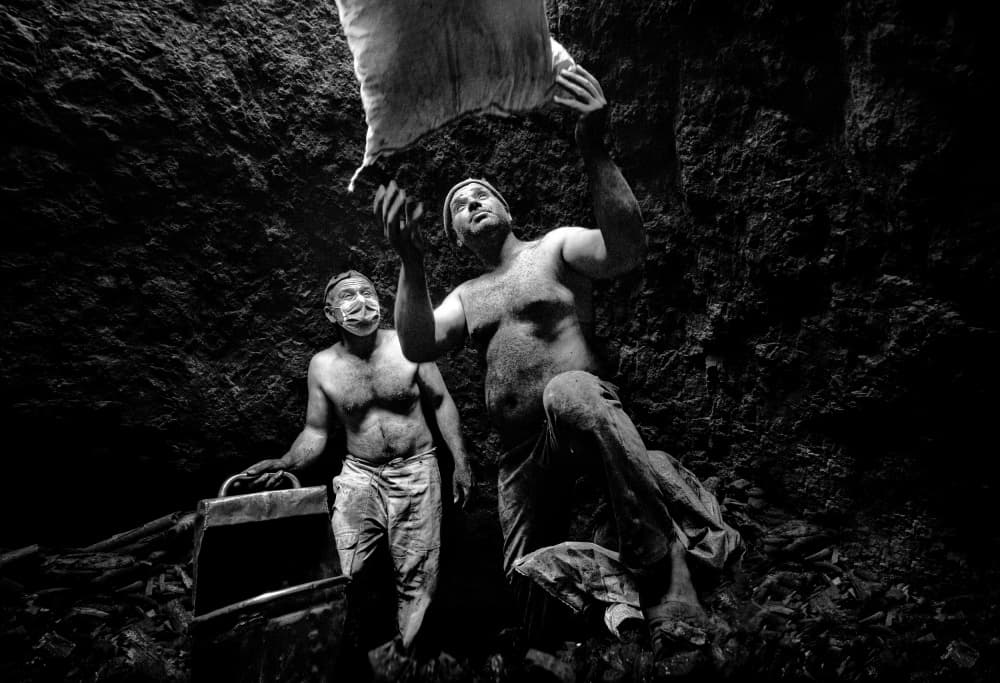 Dusty Mine Workers by Marjan Taghipour — canvas wall art