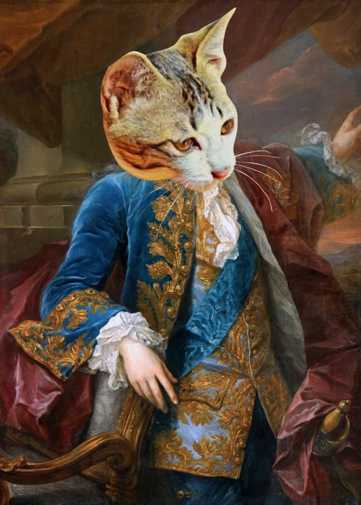 Regal Feline Pose by Athene Fritsch — canvas wall art